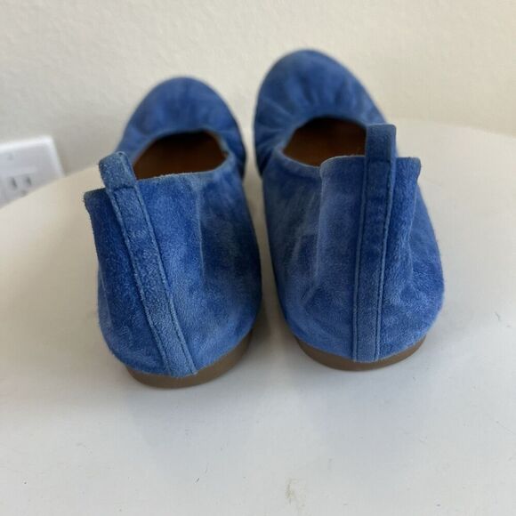 Women's J. Crew Anya Blue Suede Leather Ballet Flats Size 7.5  Made In Italy - Picture 5 of 8